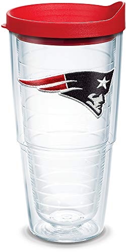 Image of Tervis Made in USA Double Walled NFL New England Patriots Insulated Tumbler Cup Keeps Drinks Cold & Hot, 24oz, Primary Logo