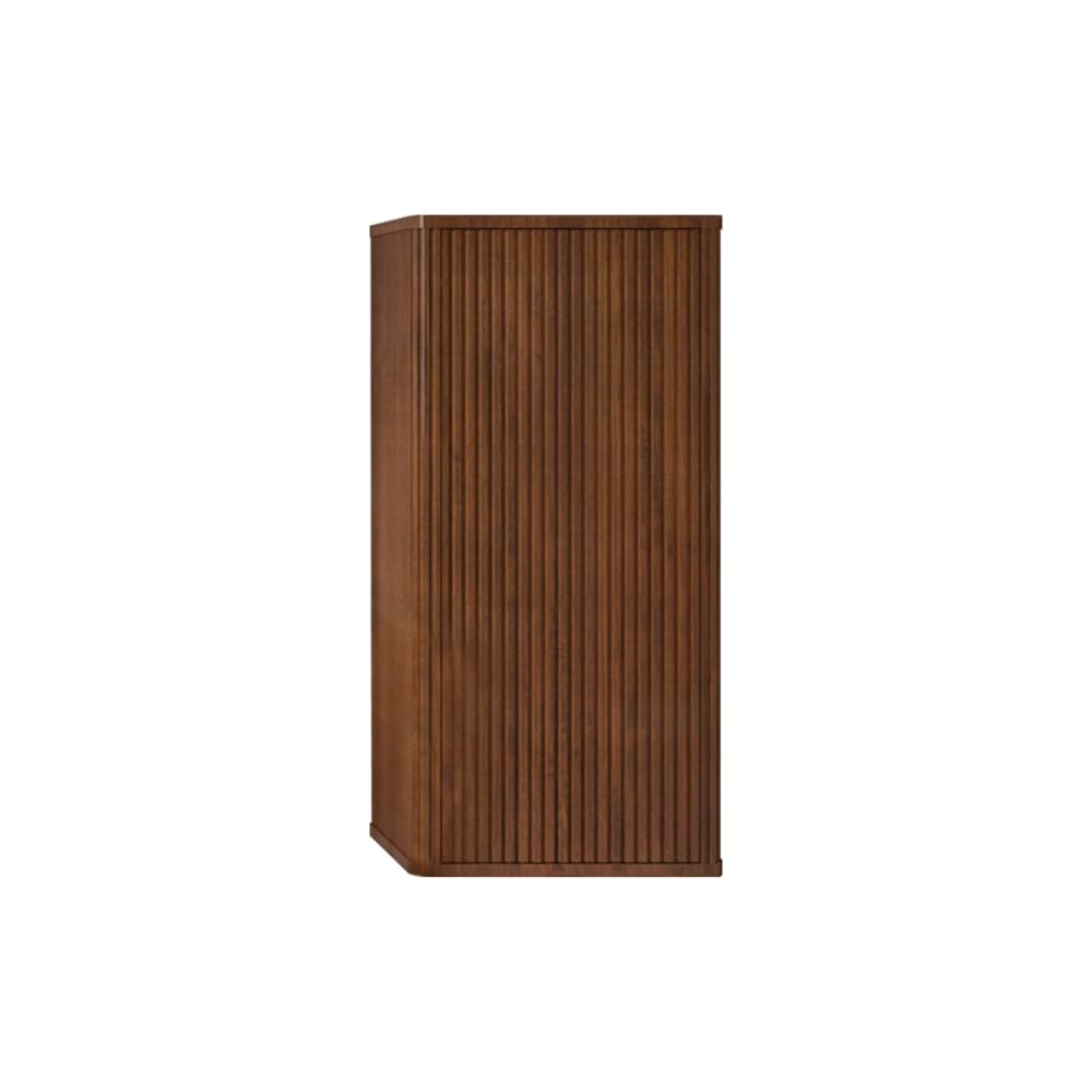 CC0414S305 Striped Walnut Bathroom Floating Side Cabinet, Wall-Mounted Storage Cabinet for Small Spaces, Pre-Assembled
