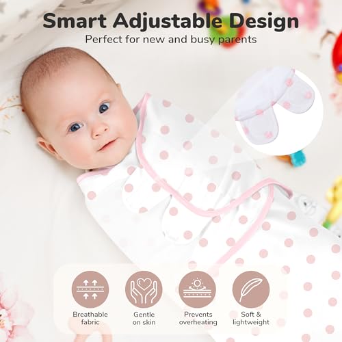 Image of Mama Cheetah Baby Swaddle Blanket, Adjustable Newborn Swaddle Wrap for Infant (0-3 Month), 3 Pack Soft Organic Cotton
