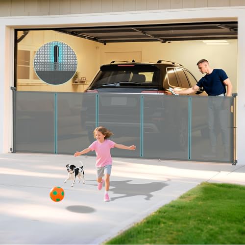 160 Inch Retractable Baby Gates Extra Wide 42 Inch Extra Tall Retractable Gate for Indoor/Outdoor 13 Foot Reinforced Retractable Dog Gate with Reinforcement Rod for Doorways Stairs Garage