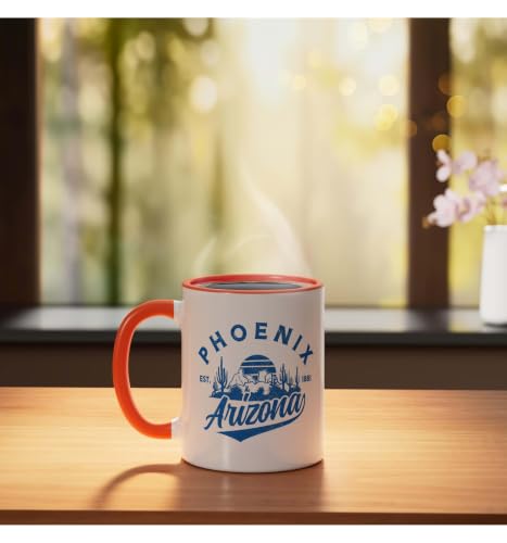 Taza Cerámica Phoenix Arizona 325 ml Naranja/Blanco miniatura 3