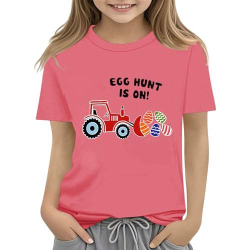 Easter T-Shirts for Kids Boys Girls Bunny Print Short Sleeve Tees Cute Colorful Egg & Ra𝐛bit Graphic T-Shirt
