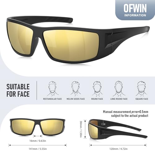 Image of Polarized Sports Sunglasses for Men Women,Driving Fishing | UV400 Protection Anti-Glare Lens, Wrap Around Sunglasses for Cycling,Hiking,Golf & Outdoor Sports Unbreakable Frame