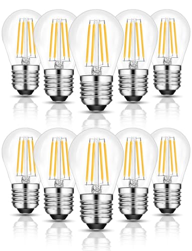 ROMANJOY G45 6W E27 Screw Bulb 60W Equivalent, Dimmable LED Light Bulb Warm White 2700K, Glass Cover, Vintage Globe Edison LED Bulbs for Ceiling Lights & Vanity, 10 Pack
