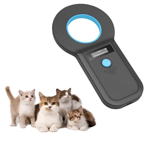 Haustier Mikrochipscann, Wiederaufladbarer USB Tierchip Lesegerät Chipleser Hunde Chip Scanner Katze ISO11784/(85) FDX-B/EMID Mikrochip Lesegerät...