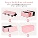 B FSOBEIIALEO Folding Storage Ottoman, Faux Leather Footrest Seat Long Bench Box Chest for Girls, Pink 30