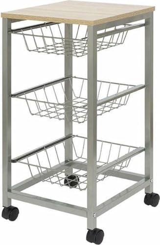 Duett Carrito verdulero 3 cestas Color Madera