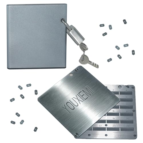 Indestructible Bitcoin Wallet Crypto Seed Storage Steel Plate, Compatible with Ledger, Trezor Hardware Wallets，Steel Bitcoin Wallet (Silver)
