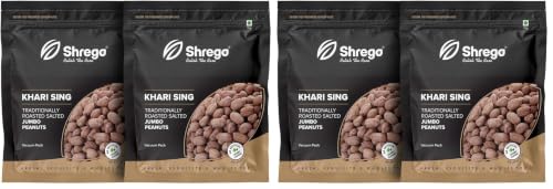 Image of Shrego Peanut Plus KHARI SING Traditionally Roasted Salted Jumbo Peanuts, Snack And Namkeen Vacuum Packed (720 gm) (Pack of 2)