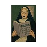 UTGN Poster 'Bold Feministische Nonne' – Queer Empowerment Leinwandposter, Wandkunstdruck, Bild, Gemälde, 30 x 45 cm