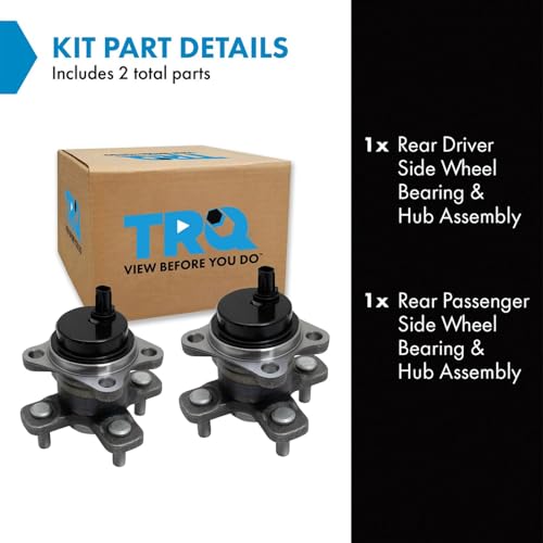 Image of TRQ 2 Piece Rear Wheel Bearing & Hub Assembly Set with ABS Sensor Compatible with 2012-2015 Scion iQ