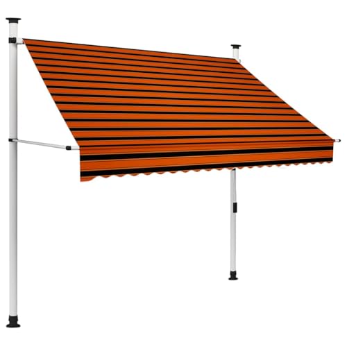 vidaXL Markise Einziehbar Handbetrieben Wasserabweisend Klemmmarkise Balkonmarkise Sonnenschutz Terrasse Balkon Garten 200cm Orange Braun