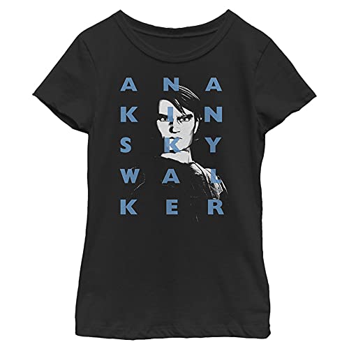 T-shirt Star Wars Clone Wars Anakin noir en coton pour fille taille XS