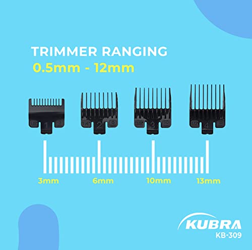 Kubra-KB-309-Professional-Cordless-Rechargeable-LED-Display-Hair-Clipper-Heavy-Duty-for-Hair-and-Beard-Cut-White