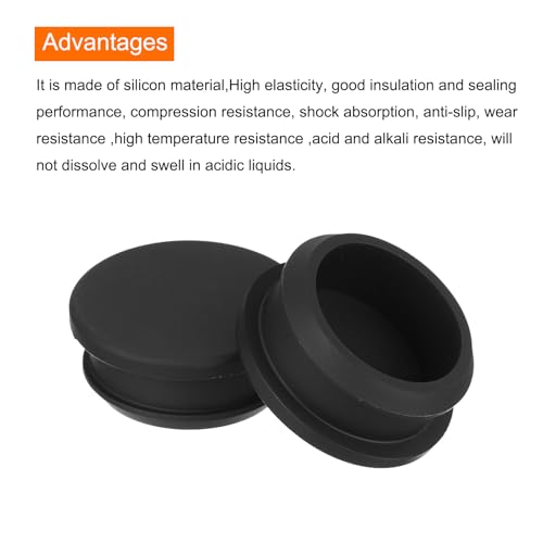 Image of MECCANIXITY Silicone Snap in Locking Hole Plugs,Rubber Panel Seal Cover Flush Type Panel Round for Kitchen Rubber Bulkheads Waterproof Sealing Plugs 32.6mm /1.28 Inch Diameter Black,Pack of 4