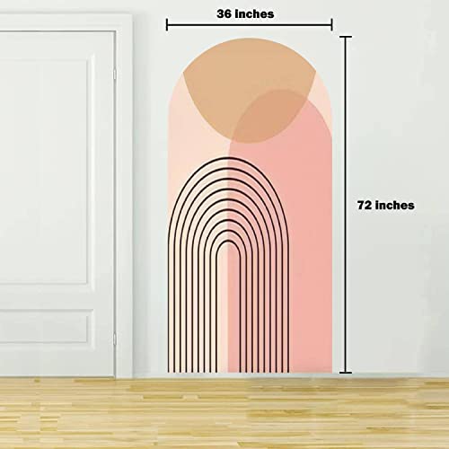 Arch Wall Decal Mid Century Modern Abstract Art Print Geometric Organic Shape Peel and Stick Wallpaper Self-Adhesive Removable Sticker Mural Decor for Living Room Bedroom Nursery, 36''x72''