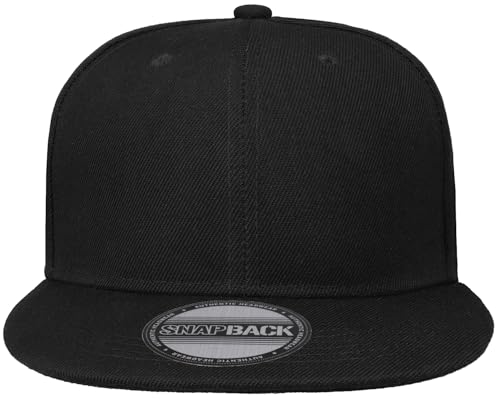 Image of Gelante Snapback Hats for Men - Flat Bill Brim Baseball Cap Hat - Plain Blank Adjustable