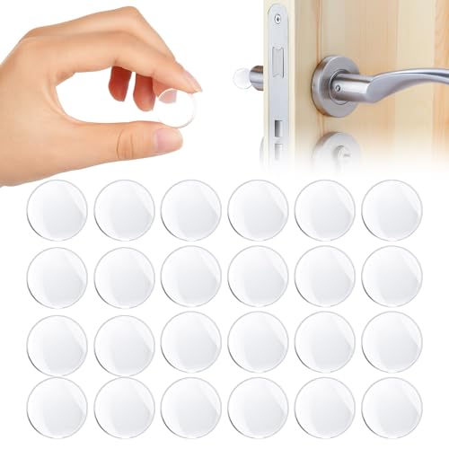Vicloon Self Adhesive Rubber Feet, 24Pcs Transparent Bumper Pads, Transparent Silicone Pad, Clear Rubber Feet Clear Self Adhesive Rubbers Bumpers Pads, Soft Door Bumpers Furniture Pad, 20mm x 5mm