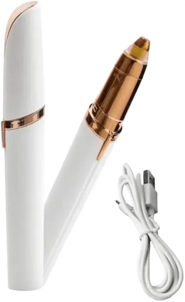 Caneta Depiladora para Sobrancelha Recarregável Portátil com Led - Aparador Facial Feminino