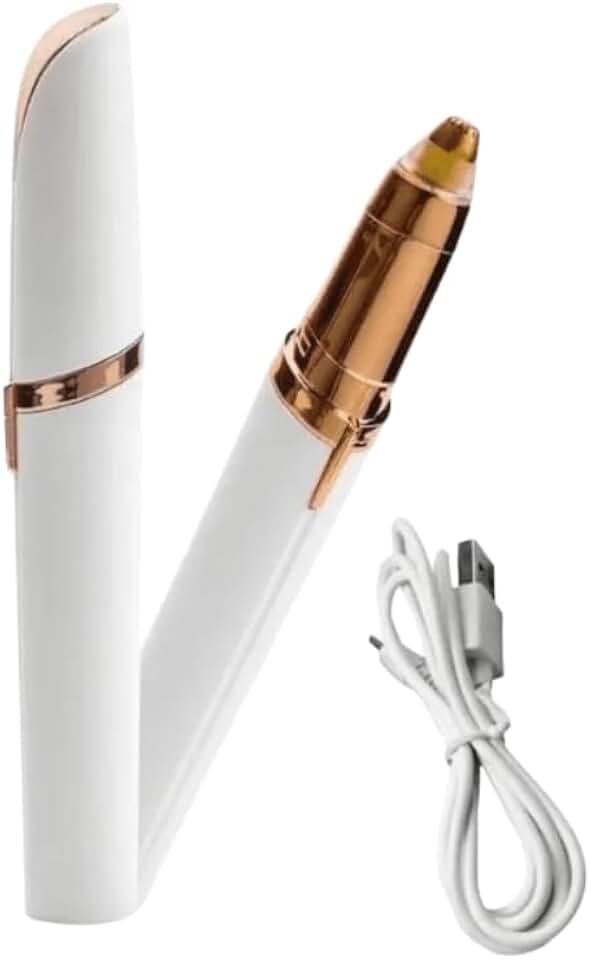 Caneta Depiladora para Sobrancelha Recarregável Portátil com Led - Aparador Facial Feminino