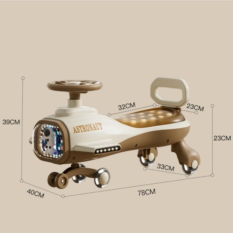 Miniatura 2 de Toy Cars Wiggle Car with Pedal, Ride On Toy Anti-Rollover with Music Silent Flashing Wheels Headlights(Blue)