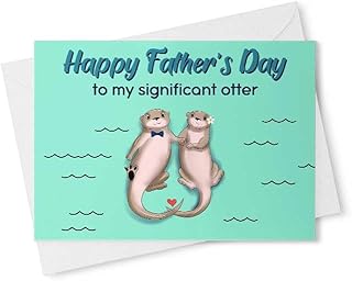 Cute Fathers Day Card for Husband "Happy Father's Day to my Significant Otter" - card from wife, for him, dad day card, otter animal lover Father's Day [00305]