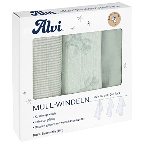 Alvi Mull-Windeln Teddy 1961 3er Pack Teddy 1961 80x80 cm | 939230483
