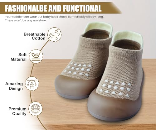 Image of Baby Sock Shoes Boys Girls First Walking Shoes Non-Slip Slippers Soft Sole Sneakers Toddler Infant Babygirl