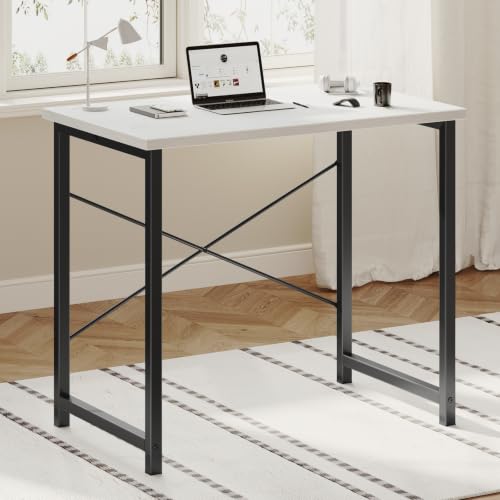 Image of OLIXIS 32-Inch Small Computer Desk for Home Office, Morden White