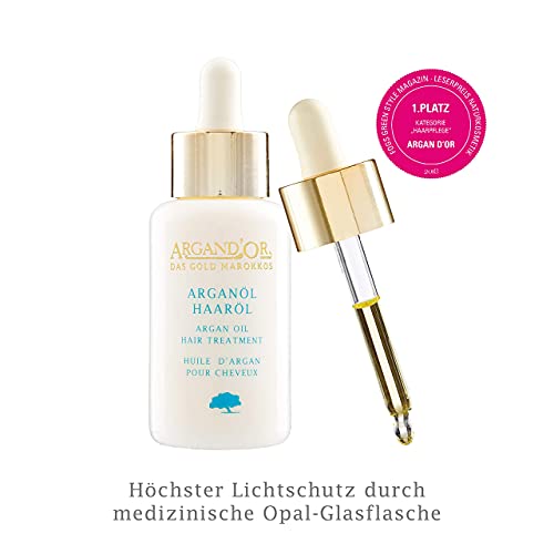 ARGAND'OR Biologische arganolie, haarolie voor droog haar, 50 ml, versterkt het haar en werkt gespleten haarpunten tegen voor elasticiteit, soepelheid en natuurlijke glans, veganistisch - Image 3