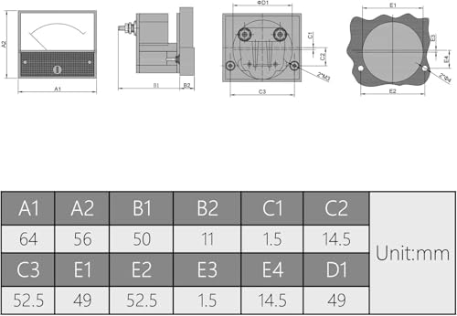 Ampèremètre AC analogique 50A pour tableau électrique d'atelier - 4