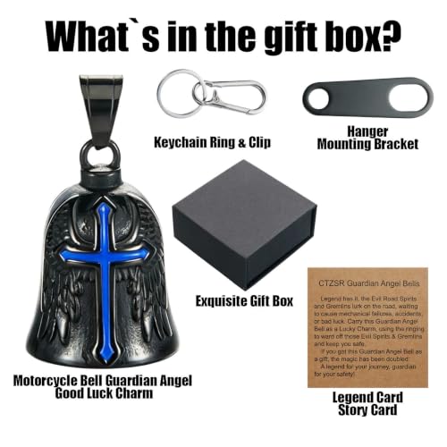 Image of Motorcycle Bell Guardian Angel Gremlin Lucky Charm Gift For Riders