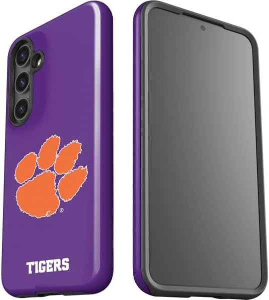Skinit Impact Phone Case Compatible with Galaxy S25 Plus - Officially Licensed Clemson University Tiger Print Purple Design
