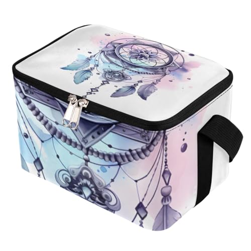 GzLeyigou Lunch Bags for Women Men 9 Cans,Dreamcatcher Pendants Hot & Cold Food Delivery Bag Insulated Grocery Bag Insulated Lunch Box Ethnic Hipster Feather Cooler Bag for Office Work Picnic Beach
