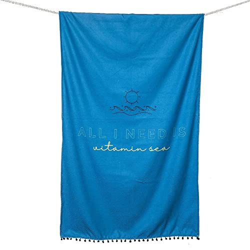 Dianneli, Toalha Praia ou Piscina Aveludada Gigante Summer Cor:SEA AZUL