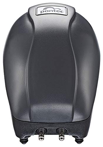 Pontec PondoAir Set 200 - Luftpumpen-Set zur Sauerstoffversorgung von Flora und Fauna / Teichbelüfter für den Einsatz an Teichen bis 2.000 l, Schwarz