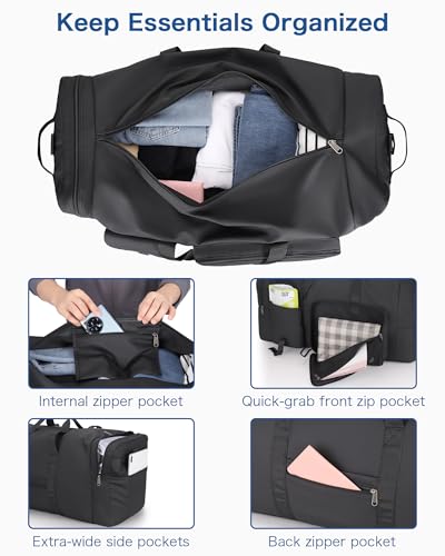 120L Foldable Collapsible Waterproof Large Travel Duffel Bag for Men and Women with Shoe Compartment3