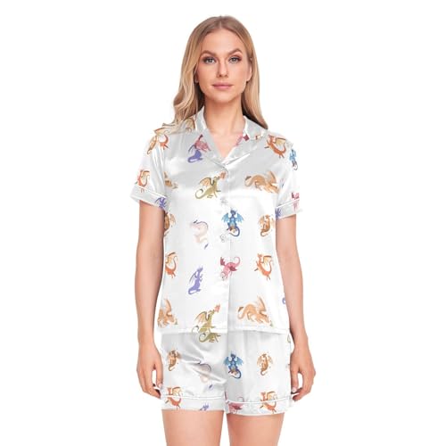 vvfelixl Lime Margarita Womens Pajamas Set Summer Satin Pajamas Set for Women Soft Short Sleeve 2 Piece Pj Set S-XXL2