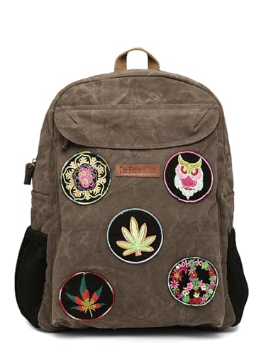 Image of The House of tara Canvas Laptop Backpack for Men & Women 16 Liters | Casual Bag with Waterproof Inner Lining & Laptop Compartment (fits up to 15.6 Inch) | Suitable for College & Travel (Acron Brown)