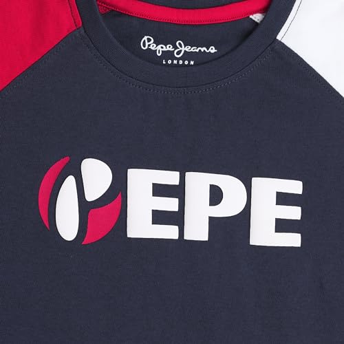 Image of Pepe Jeans Boy's Crew Neck Graphic Print Loose Fit T-Shirt