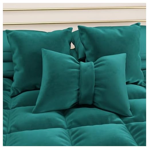 PETTI Artigiani Italiani - Cuscini Arredo in Velluto con Imbottitura, Cuscino per Camera da Letto, Divano Salotto, con Federa a Sacco, Fiocco Ottanio - 50 x 40 cm