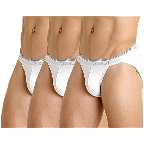 2(X)IST Men's Cotton Stretch Sport Brief 3-Pack, White, Medium Cover