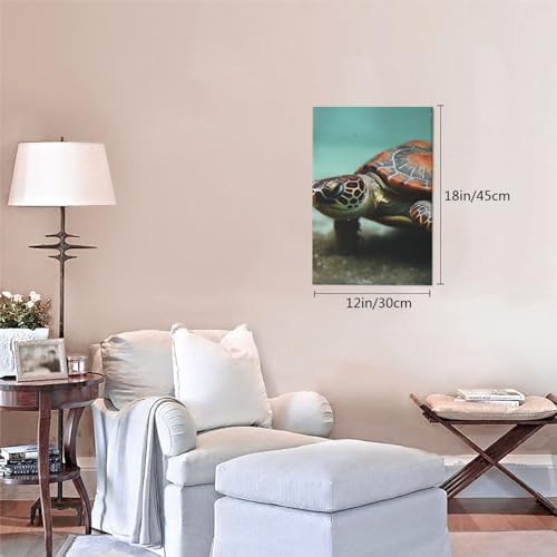 Impression sur toile de tortue affiche décorative chambre 45x30cm