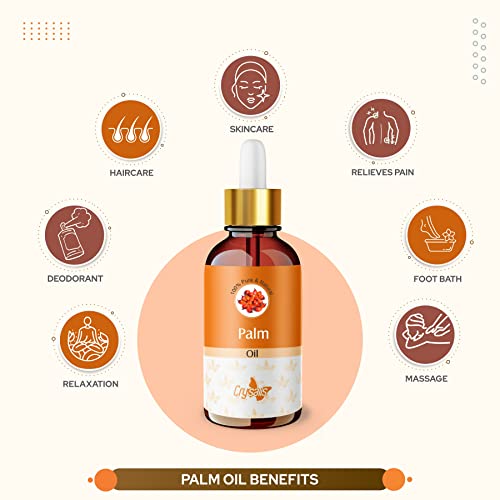 Image of Crysalis Palm Oil 100 ml (3.38 fl oz) - Rich Multi-Use Oil for Soap Making, Skincare & DIY Cosmetic Formulations