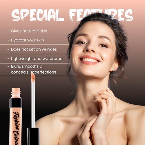 Image of FASHION COLOUR Liquid Concealer | Line Smooth | Skin Flawless | Natural Finish | Long Lasting | Easily Blendable Concealer For Face Makeup | Lightweight | Shade 07