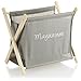 com-four® Porte-revues - système de Rangement pour journaux, Documents et Magazines - Organisateur avec diviseur - Aide pour Ranger Les Choses - avec Cadre en Bois (1 pièce - Gris)