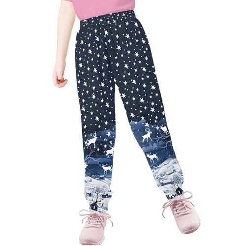 AmzPrint Plus Sweatpants Christmas Lights Print Teen Fall Trendy High Waist Sweatpant Athletic Sweatpants Navy3