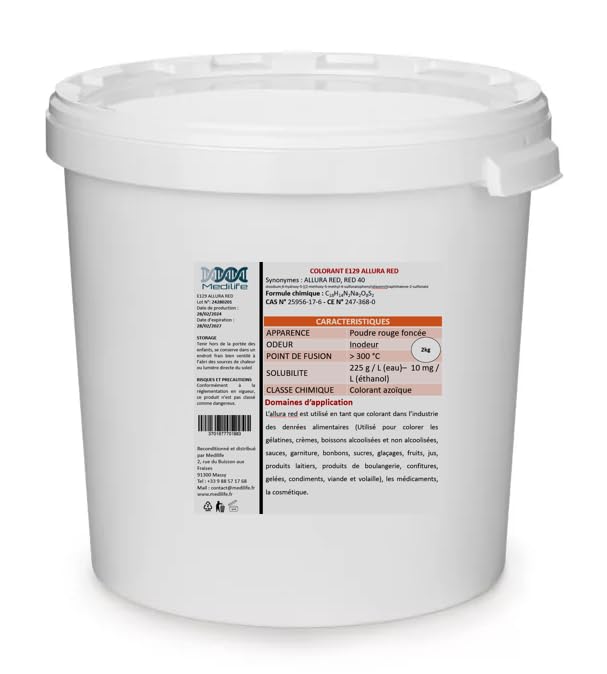 2kg COLORANT E129 ALLURA RED Poudre rouge foncée