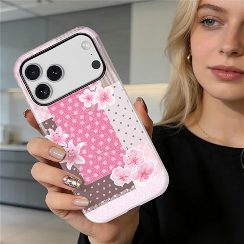 Coque iPhone 17 Pro antichoc durable avec protection anti-rayures patchwork floral - 6