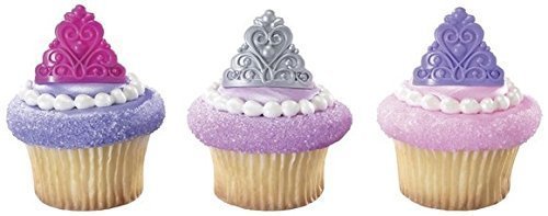 Princess Crown Tiara Royal Birthday Party Cupcake Rings (24-Pack) Princess Crown Tiara Royal Birthday Party Cupcake Rings (24-Pack)